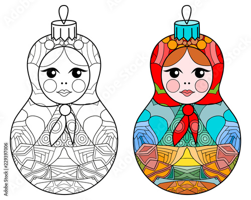Zentangle stylized Christmas decorations. Hand Drawn lace vector illustration