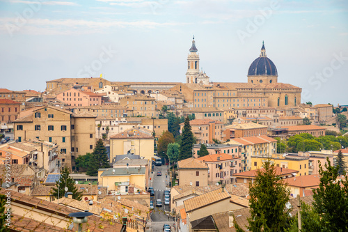 Vászonkép loreto city of madonna basilica with the house of nazareth marche in Italy