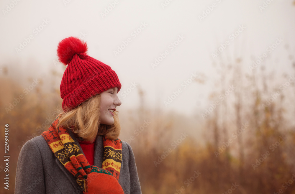 blonde teenager girl in autumn field blonde teenager girl in autumn field