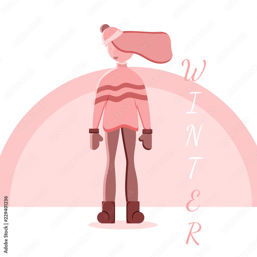 Fototapeta premium Isolated cartoon girl illustration in vector