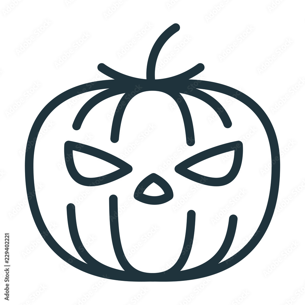 Halloween Pumpkin Jack-o'-lantern Minimal Flat Line Stroke Icon Pictogram Halloween Pumpkin Jack-o'-lantern Minimal Flat Line Stroke Icon Pictogram