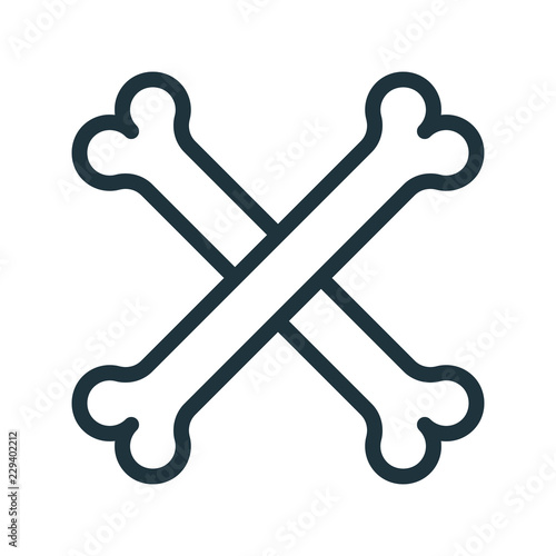 Cross Bones Pirate Minimal Flat Line Stroke Icon Pictogram