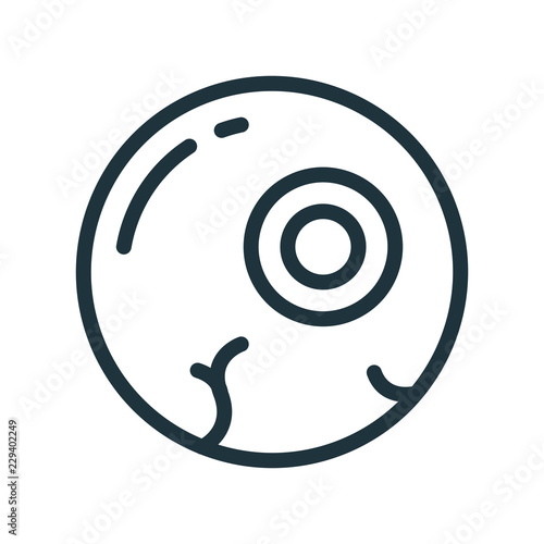 Human Eye Halloween Minimal Flat Line Stroke Icon Pictogram