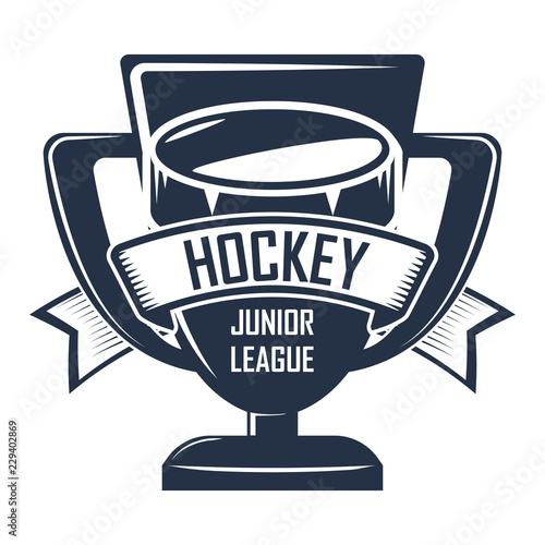 Hockey championship Badge Logo Design, emblem team tournament template, vector
