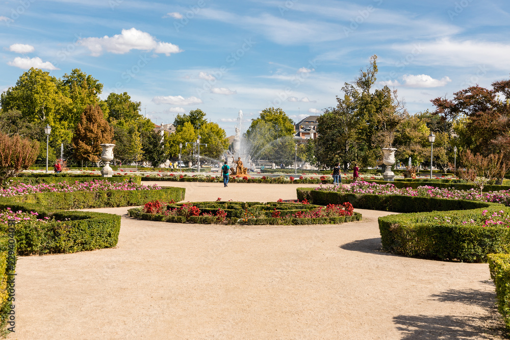 Garden of the El Parterre in Aranjuez in the vicinity of the royal palace.