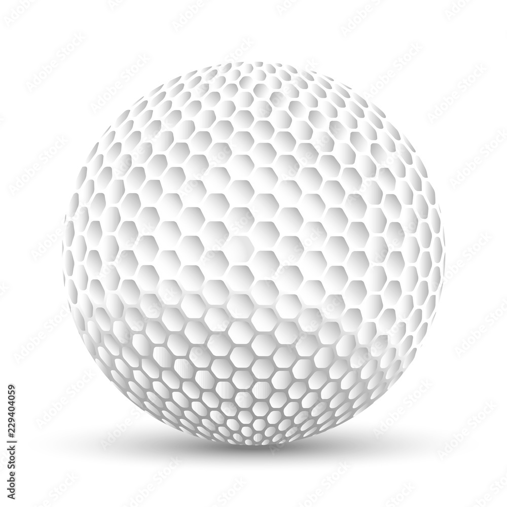 Golf ball with shadow, 3 d, vector illustration
Golf ball with shadow, 3 d, vector illustration