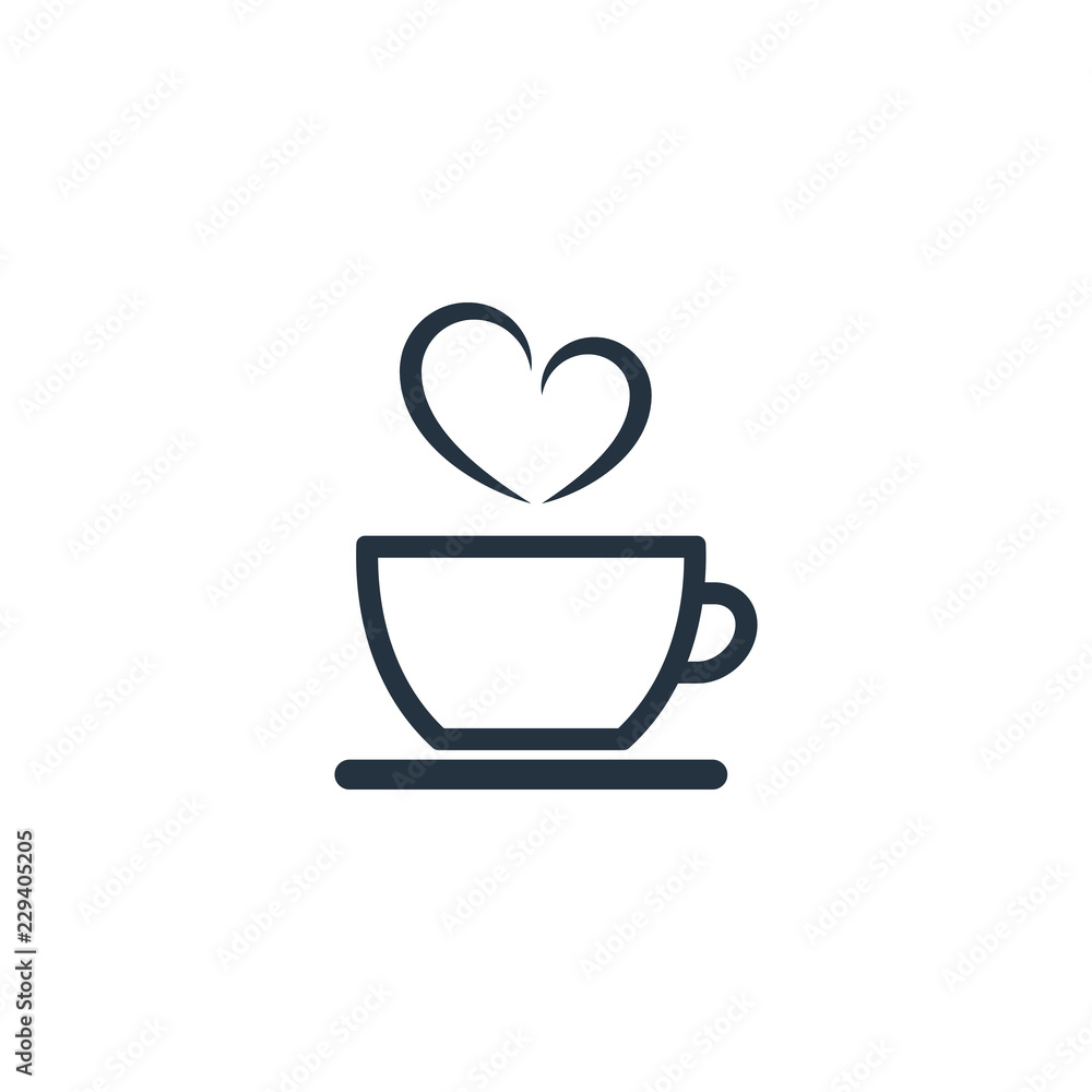 coffee cup and saucer clipart heart