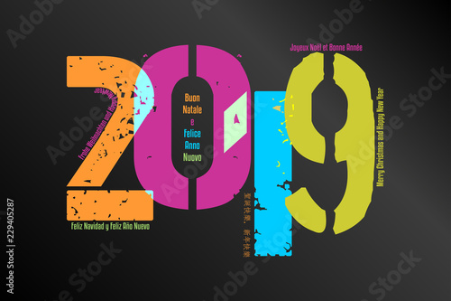 Sfondo grafico per il nuovo anno in arrivo - 2019