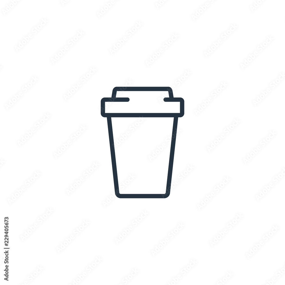 Paper cup isolated line icon on white background, 400 coffee set, logo and sign Paper cup isolated line icon on white background, 400 coffee set, logo and sign