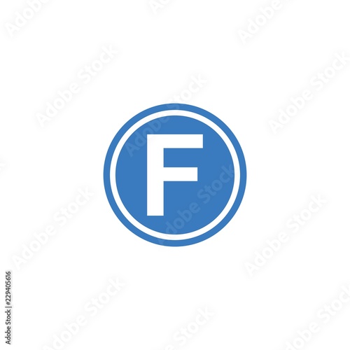 F letter circle logo design illustration
