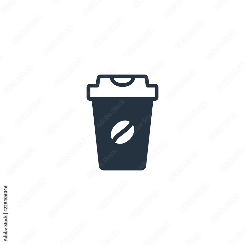 Paper cup isolated flat icon on white background, 400 coffee set, logo and sign Paper cup isolated flat icon on white background, 400 coffee set, logo and sign