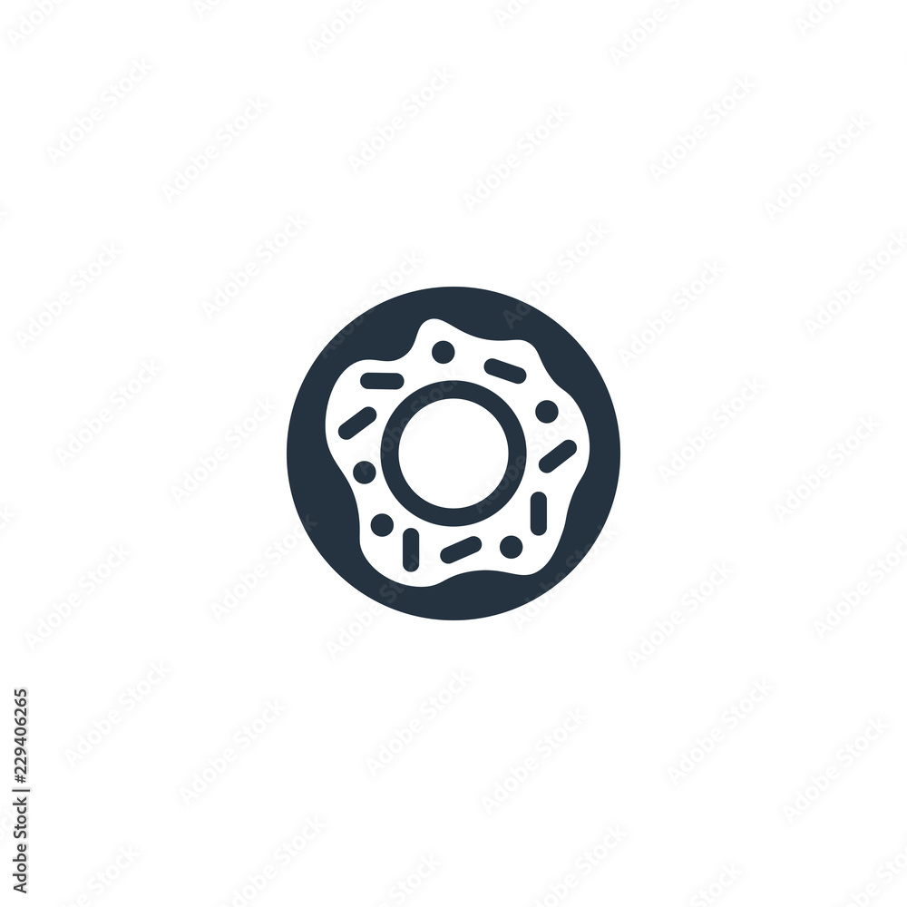 Donut isolated icon on white background, 400 coffee set, logo and sign Donut isolated icon on white background, 400 coffee set, logo and sign