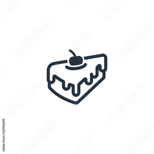 Cheesecake with berry isolated icon on white background, 400 coffee set, logo and sign