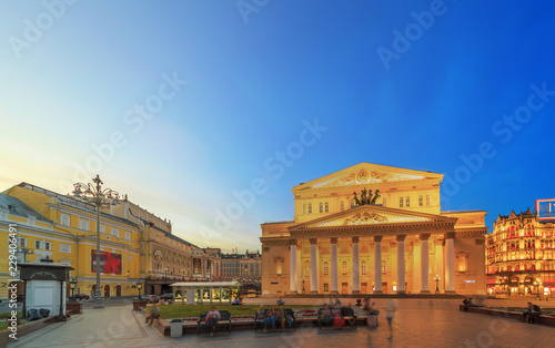 The Bolshoi Theater in Moscow. Day to night gradient.