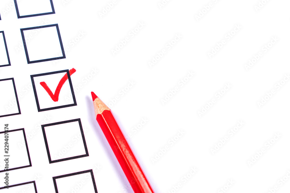 Bulletin and a red pencil for voting Bulletin and a red pencil for voting