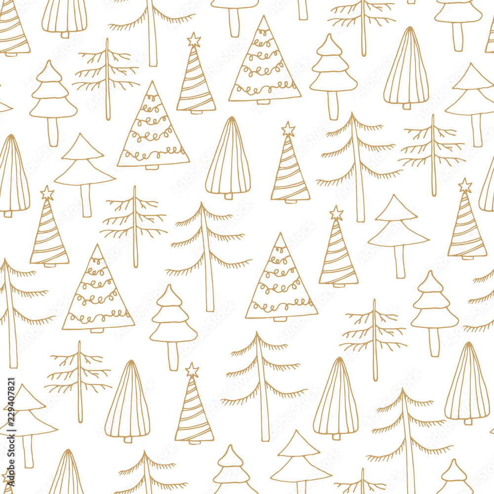 Obraz premium seamless pattern with abstract christmas trees