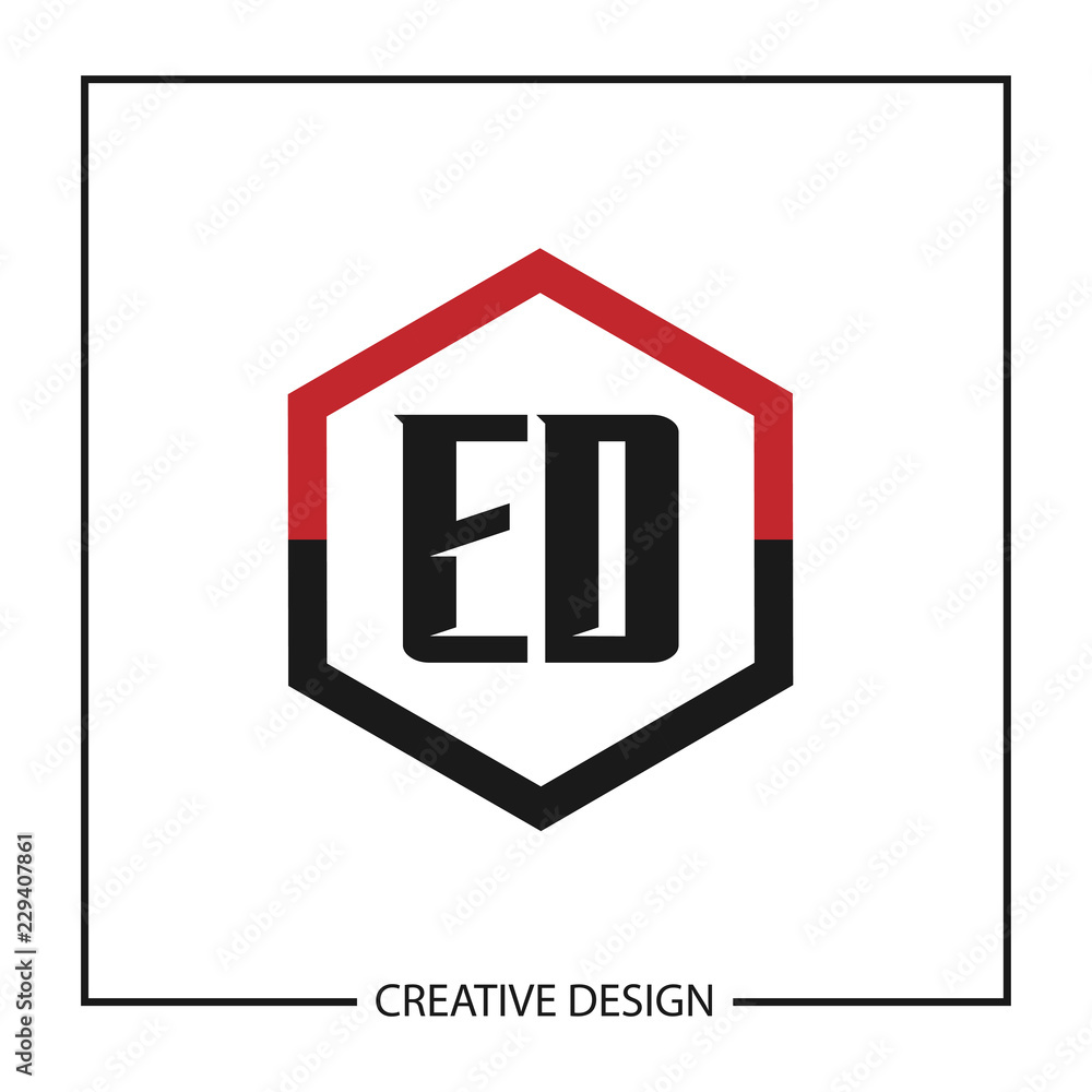 Initial Letter ED Logo Template Design