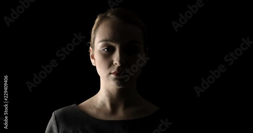 Emotional portrait of woman