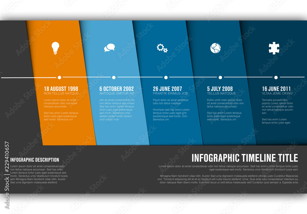 Infographic Layout with Diagonal Blocks Stock Template | Adobe Stock