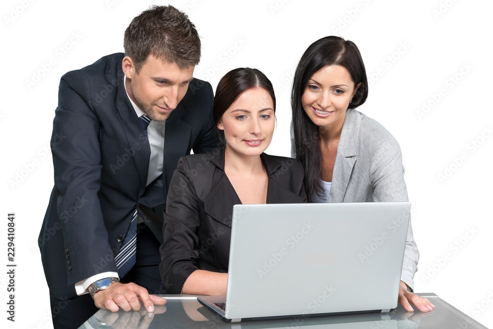 Portrait of Business People Working with Laptop Portrait of Business People Working with Laptop