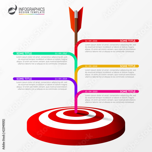 Infographic design template. Timeline concept with 5 steps