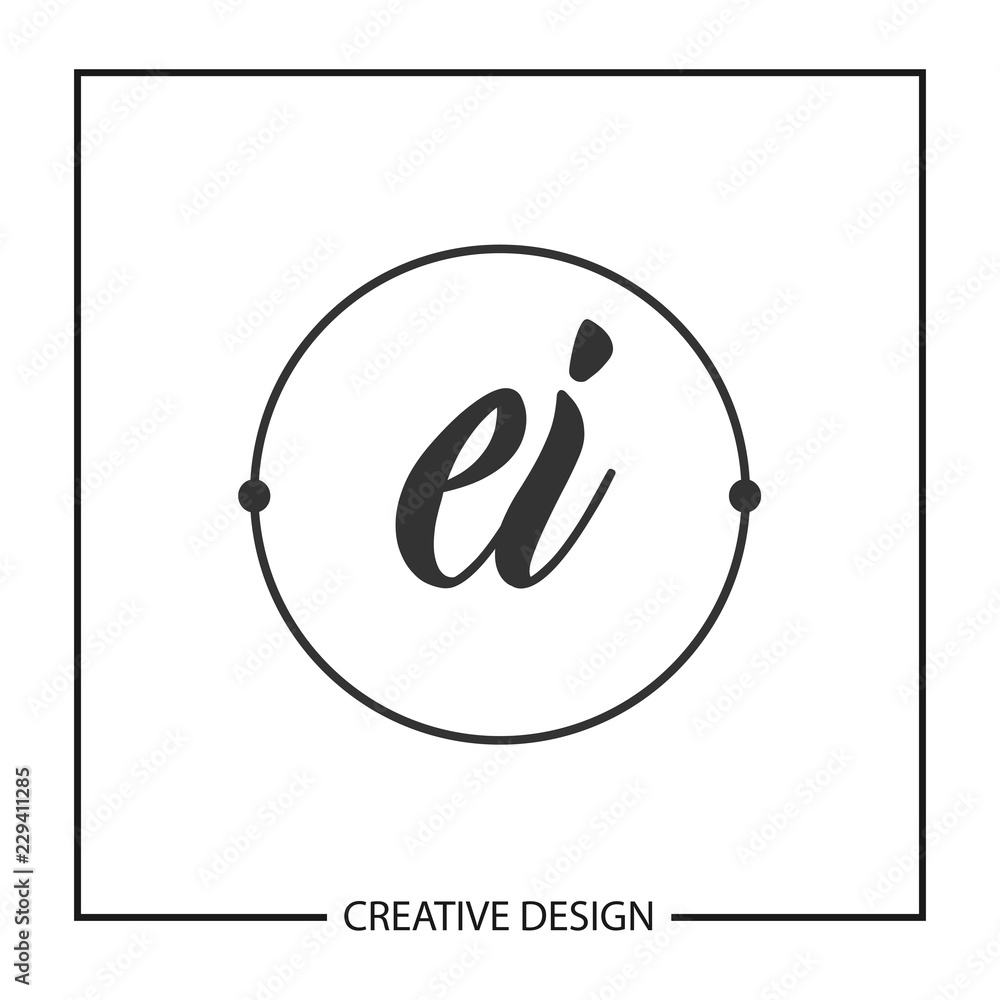 Initial Letter EI Logo Template Design