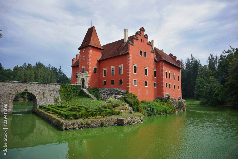  Beautiful red castle Cervena Lhota in the Czech Republic looking like from fairy tale