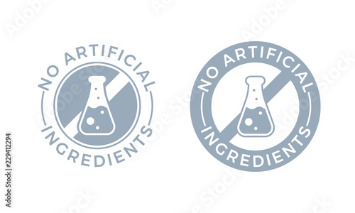 No artificial colors and dyes icon for skin and body cosmetic or food and drink. Vial test vector symbol for no artificial color chemicals