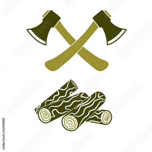 The ax and firewood icon