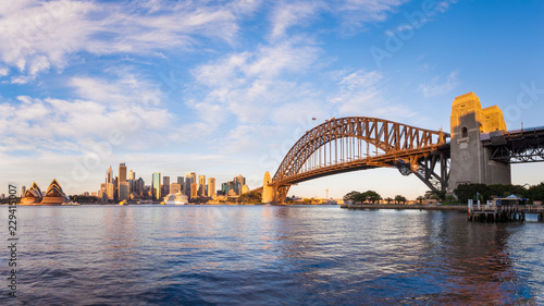 Harbour Bridge, Opera House and business district, Sydney, Australia