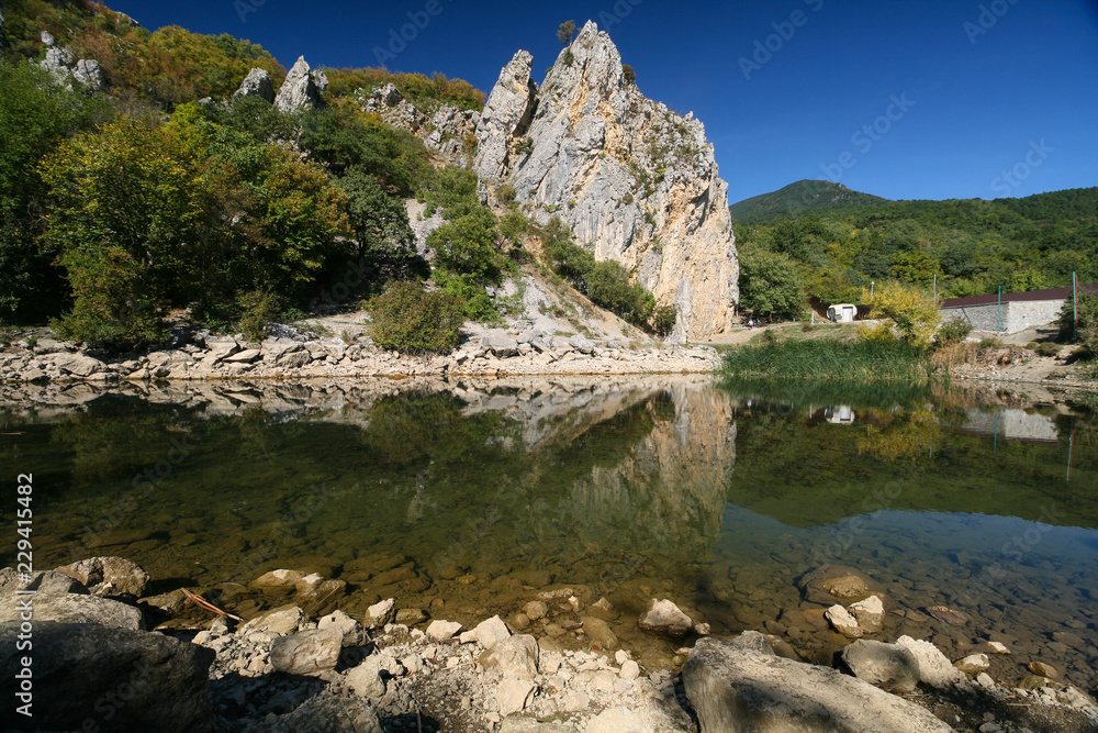 View of the rock Utyug, Red Stone, Crimea.