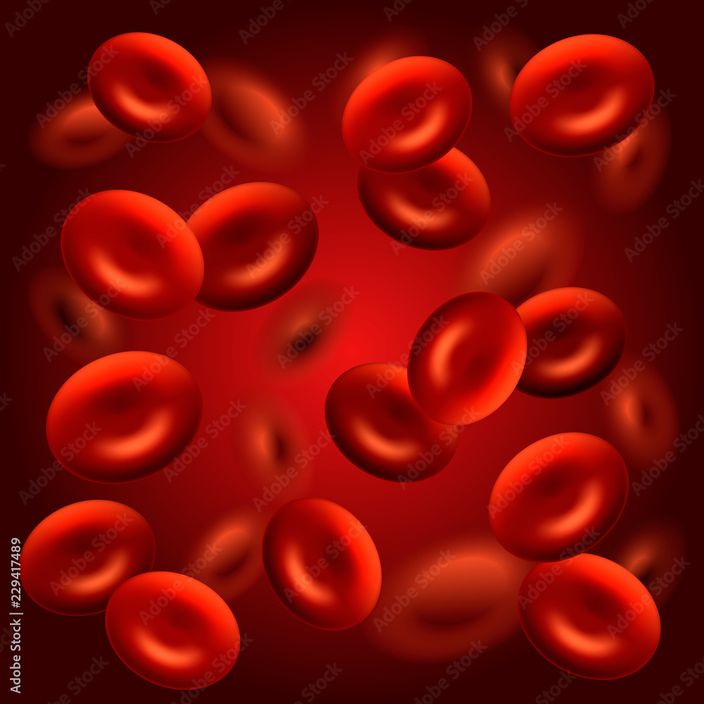Realistic blood cells background. Vector illustration