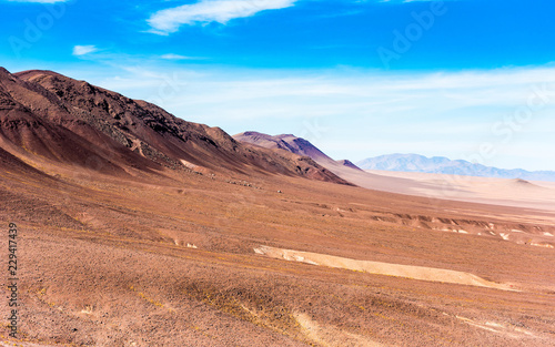 Landscape in Atacama desert, Chile. Copy space for text. © ggfoto
