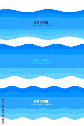 design element ribbon blue water sea background26