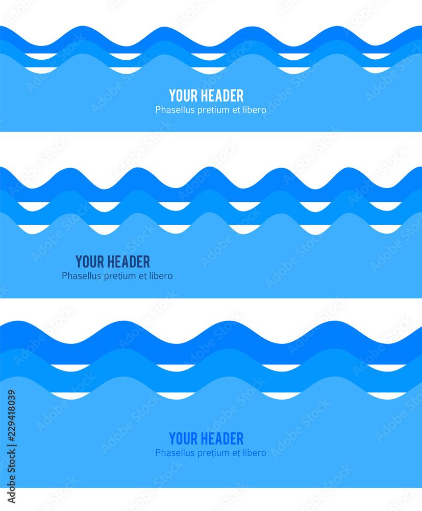 design element ribbon blue water sea background30