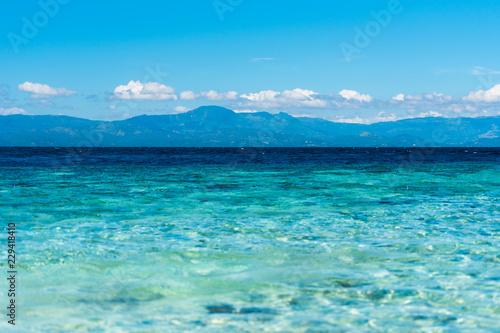 View of the seascape, Moalboal, Cebu, Philippines. Copy space for text.