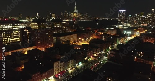 Wallpaper Mural Aerial of Hoboken, New Jersey at Night Torontodigital.ca