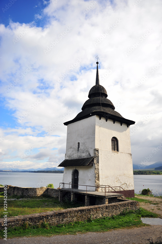 Beautiful chapel by the lake, Slovakia