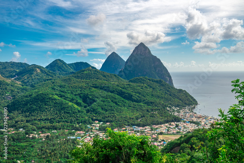 Pitons view Saint Lucia photo