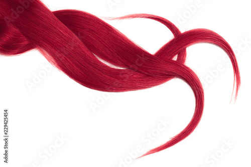 Pink natural hair, isolated on a white background