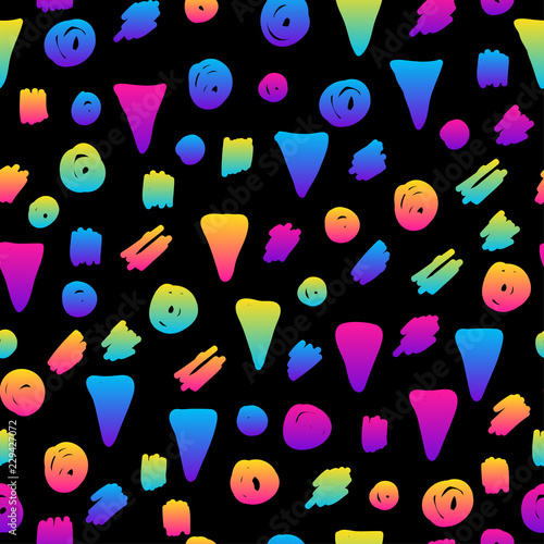 Abstract rainbow seamless pattern background. Modern swatch for greeting card, birthday party invitation, menu, wallpaper, holiday shop sale, bag print, t shirt, workshop advertising etc.