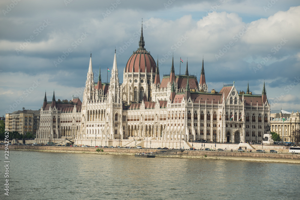 Hungarian Parliament Building in Budapest, One of the most beautiful buildings in the Hungarian capital.