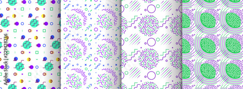 Memphis seamless patterns available in swatches panel
