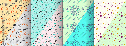 Memphis seamless patterns available in swatches panel