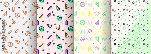 Memphis seamless patterns available in swatches panel