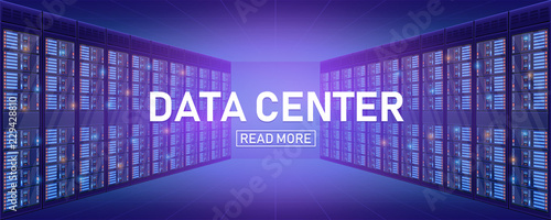 Creative vector illustration of server rack room, big data bank center isolated on transparent background. Art design web hosting technology. Abstract concept graphic computer service element