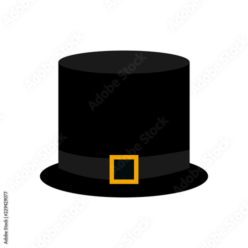 Wallpaper Mural Black hat with a gold buckle on  white background Torontodigital.ca