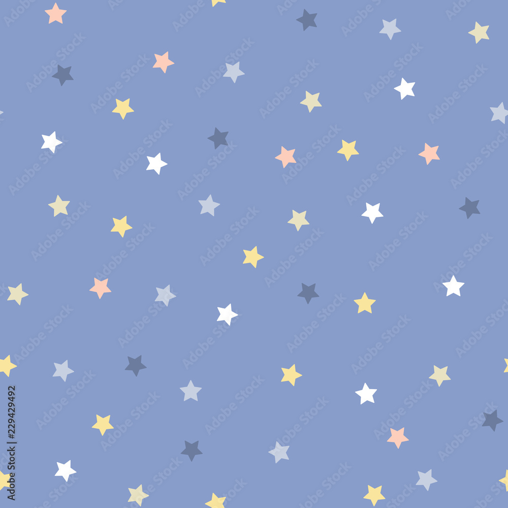 Star seamless pattern blue