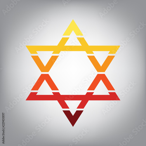 Shield Magen David Star. Symbol of Israel. Vector. Horizontally 
