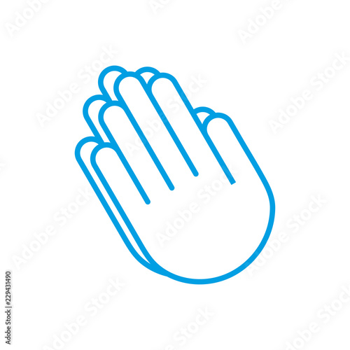 Beten - Icon, Symbol, Piktogramm, grafisches Element - Vektor - blau, cyan